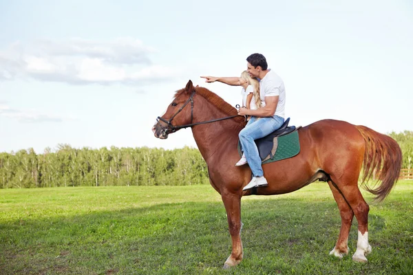 Em um cavalo — Fotografia de Stock