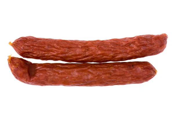 Sausage on white — Stock Photo, Image