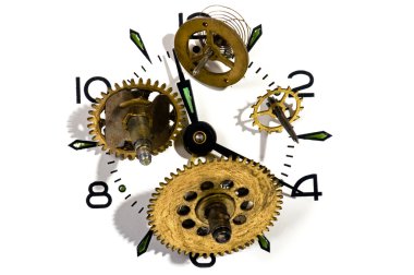 Clockwork on white background clipart