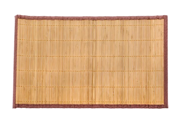 白の背景に竹マット — ストック写真