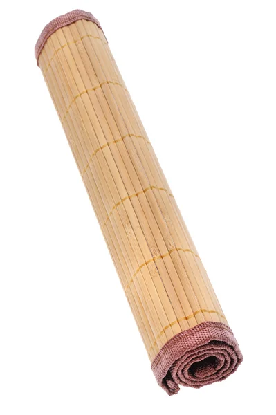 Bambu matta på vita makro — Stockfoto