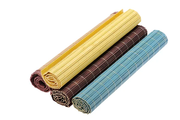 Uppsättning bambu matta — Stockfoto