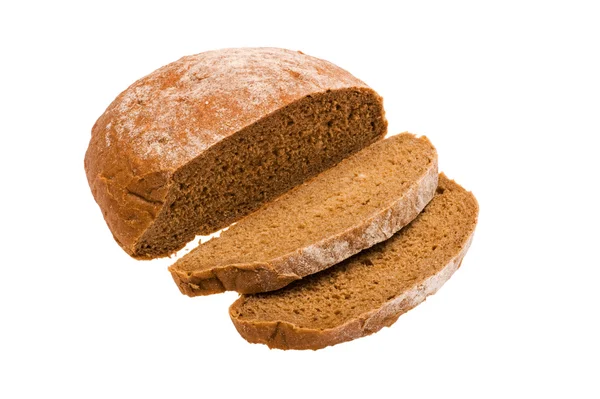 Ржаной хлеб на белом крупным планом — стоковое фото