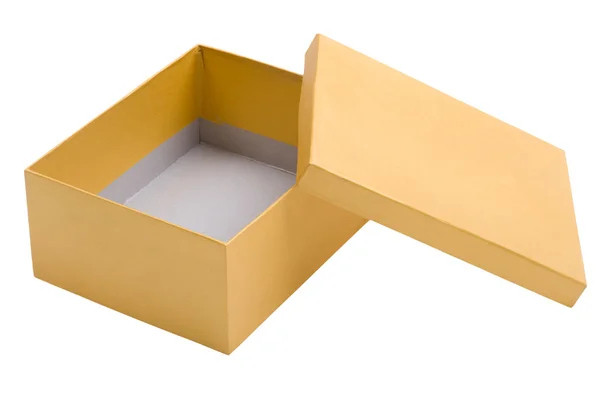 Открытая коробка на белом — стоковое фото