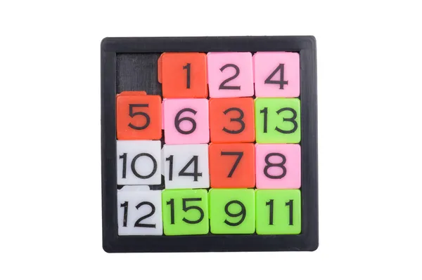 Tasche Schiebetüren fünfzehn Puzzle-Spiel aus nächster Nähe — Stockfoto