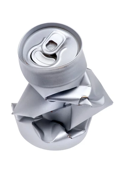 しわくちゃの飲料缶分離マクロ — ストック写真
