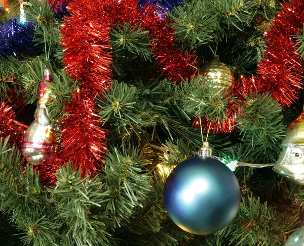 Many of toys on green christmas fir — Φωτογραφία Αρχείου