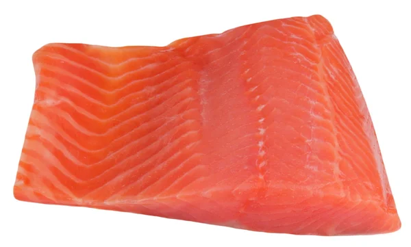 Kus červené rybí filé, samostatný — Stock fotografie