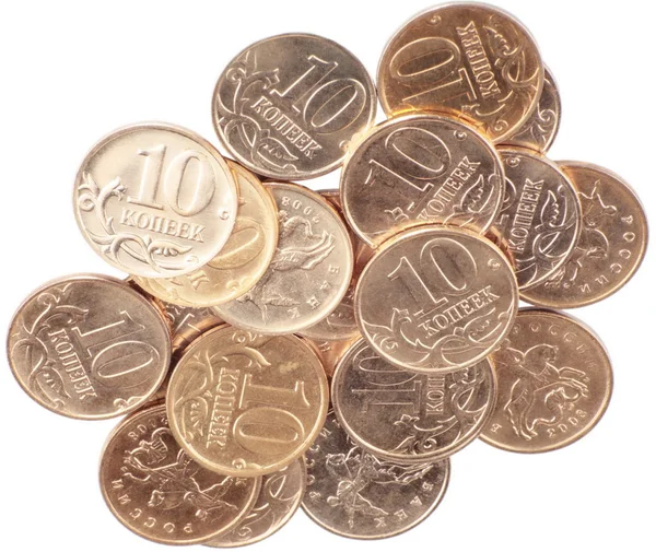 Spredning af mønter tæt op - Stock-foto