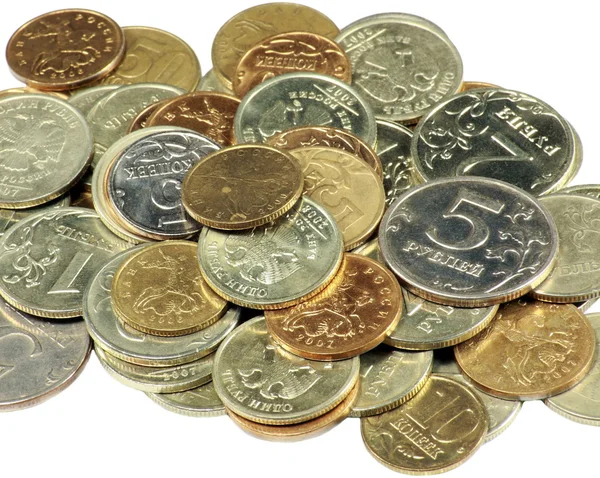 Dispersão de moedas de perto — Fotografia de Stock