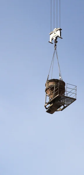 水泥吊装起重机设备坦克 — 图库照片