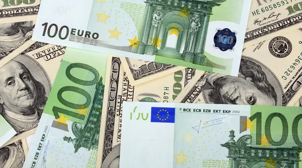 stock image Dollar and euro banknote