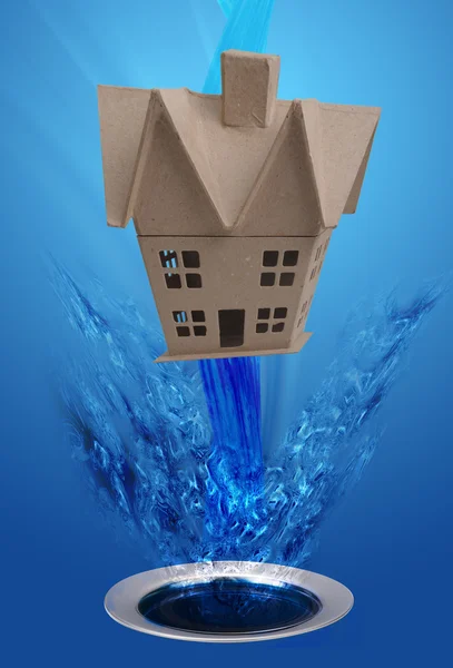 Haus unter Wasser. — Stockfoto