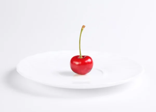 stock image Red cherry at the plate