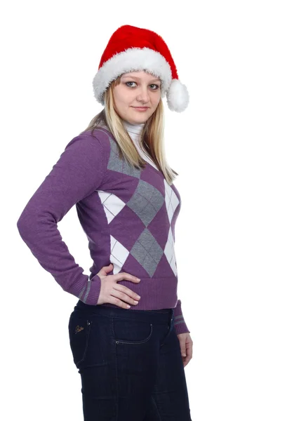 Young women with santa hat — Stock Photo, Image