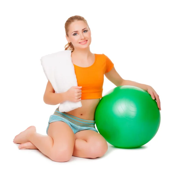 Young woman with ball — Stock Photo, Image
