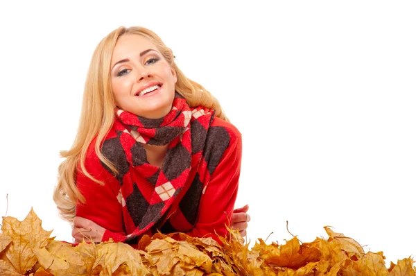 Autumn portrait of young woman — Stock Photo, Image