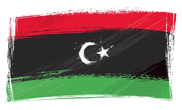 Grunge Libyen flagga — Stock vektor
