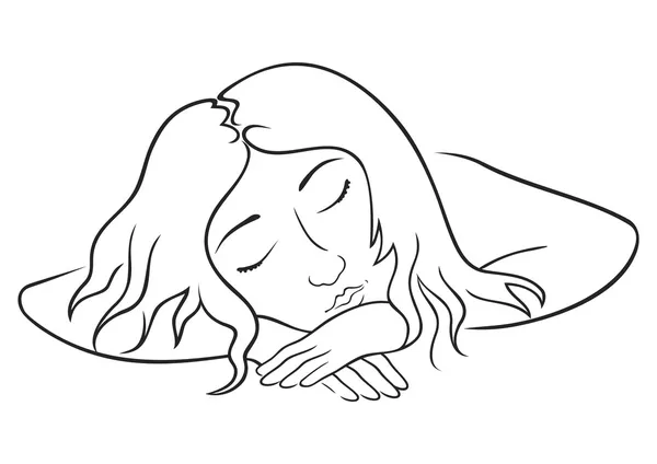 熟睡的女人 — 图库矢量图片