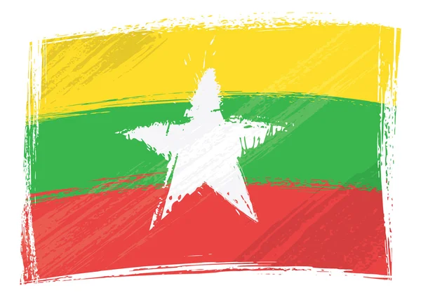 Bandeira de Grunge Myanmar — Vetor de Stock
