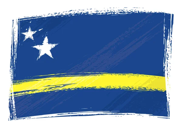 Grunge bandiera Curacao — Vettoriale Stock