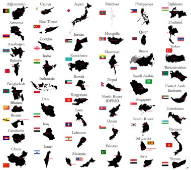 Countries of Asia clipart