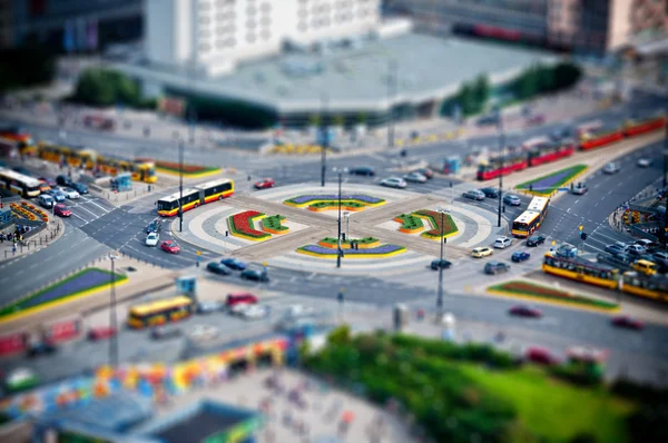 Stock image Roundabout in the city at rush hour