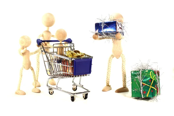 Family Christmas shopping — Stock Photo, Image