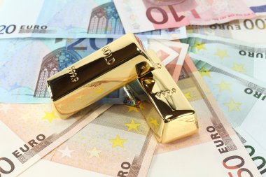 Gold bars and Euro clipart