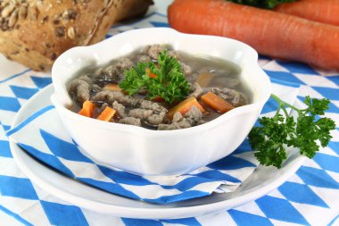 Liver spaetzle soup clipart