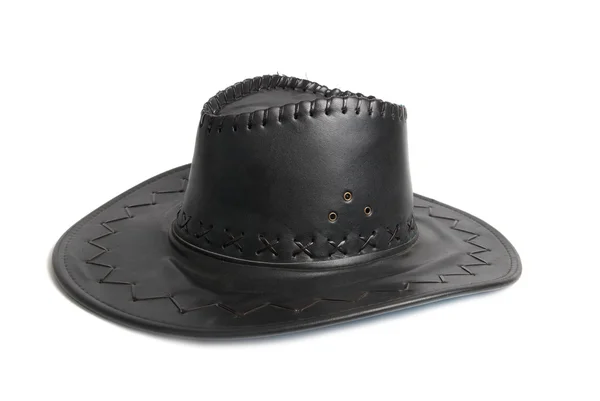 stock image Black leather cowboy's hat