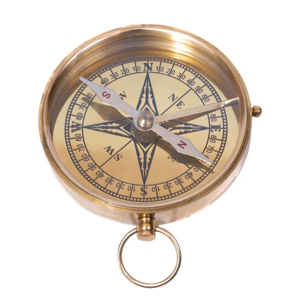 Goldener uralter Kompass — Stockfoto