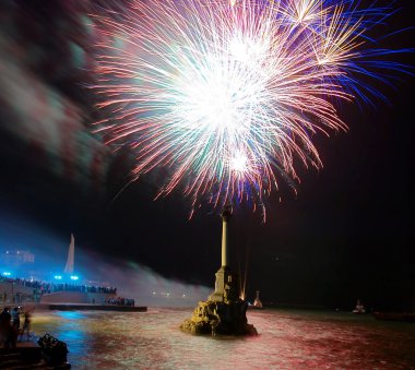 Selam, fireworks üstüne koy. Sevastopol.