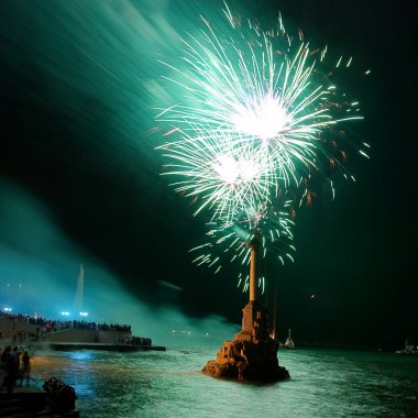 Selam, fireworks üstüne koy. Sevastopol.