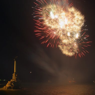 Selam, fireworks üstüne koy. Sevastopol.