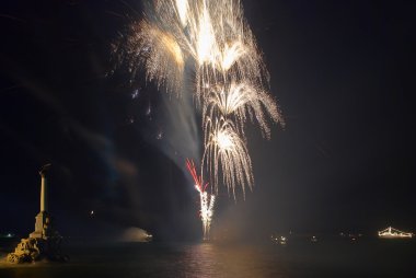 Selam, fireworks üstüne koy. Sevastopol.