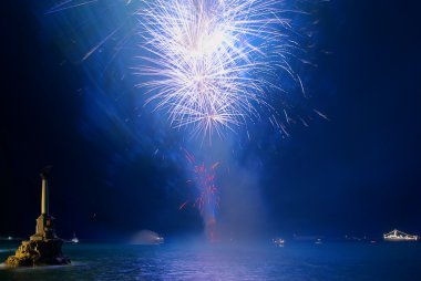 Selam, fireworks üstüne koy. Sevastopol.