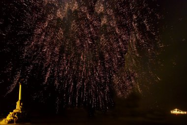 Selam, fireworks üstüne koy. Sevastopol.