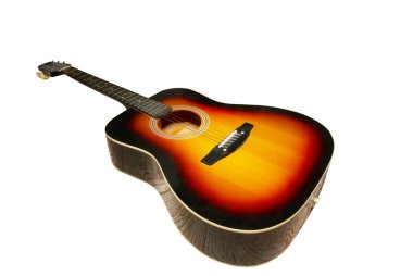 beyaz izole klasik gitar.