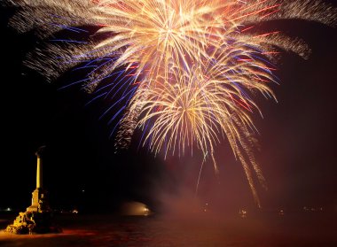 Selam, fireworks üstüne koy. Sevastopol.