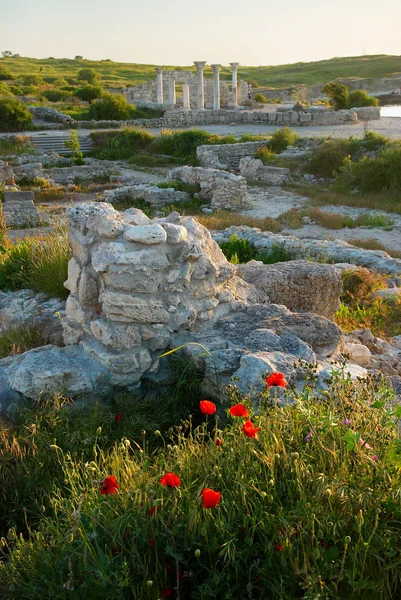 Ruins of antique Chersonesos. Ukraine, Sevastopol. — Stock Photo, Image