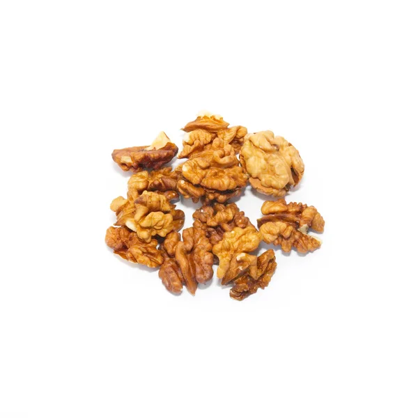 Heap of walnuts isolated on white. — Stock Photo, Image