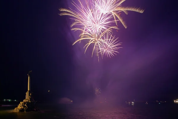 Selam, fireworks üstüne koy. Sevastopol. — Stok fotoğraf