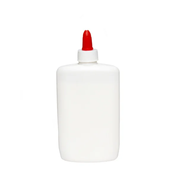 Frasco para injetáveis de plástico branco isolado sobre branco . — Fotografia de Stock