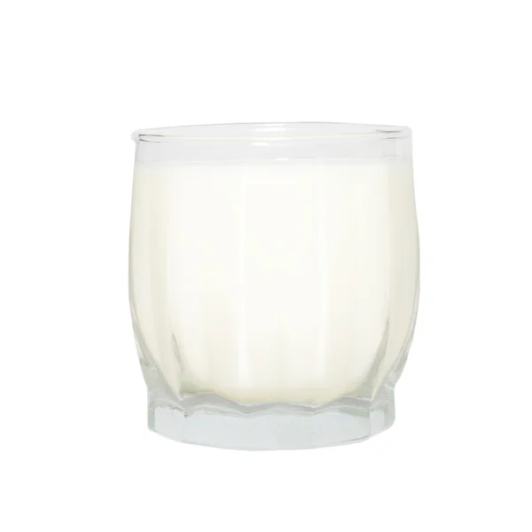 Glas mit Milch isoliert auf weiß. — Stockfoto