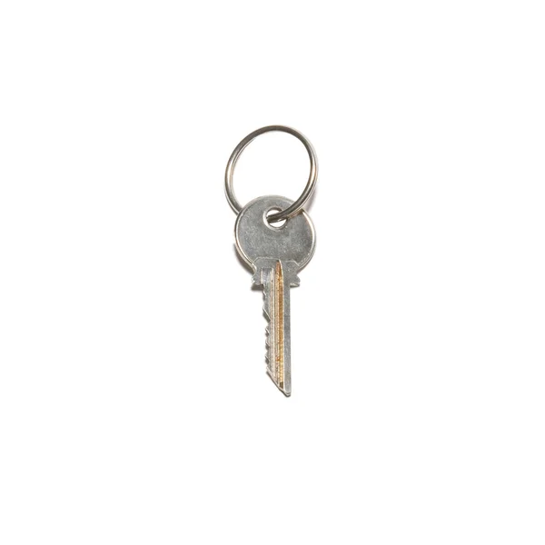 Silver key isolerad på vit. — Stockfoto
