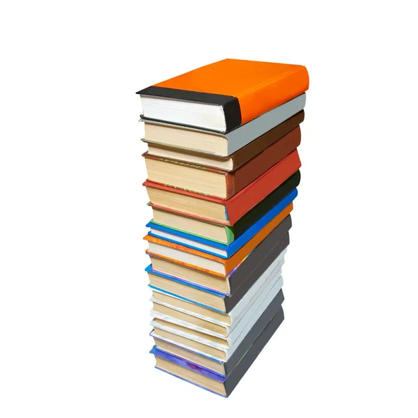 Stack di libri colorati isolati su bianco . — Foto Stock
