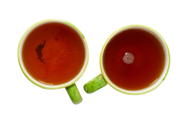 Dva šálky čaje izolovaných na bílém. — Stock fotografie