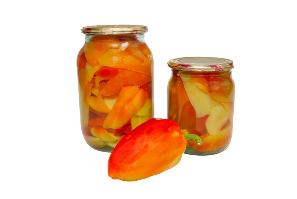 Frutos embotellados en frascos aislados en blanco . —  Fotos de Stock