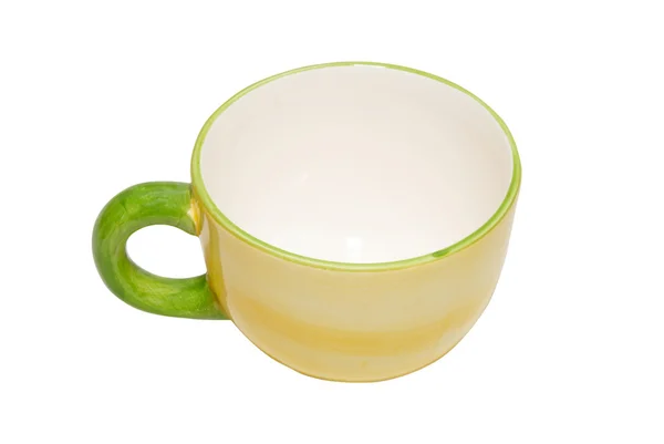 Cuillère à thé vide en porcelaine isolée en blanc . — Photo